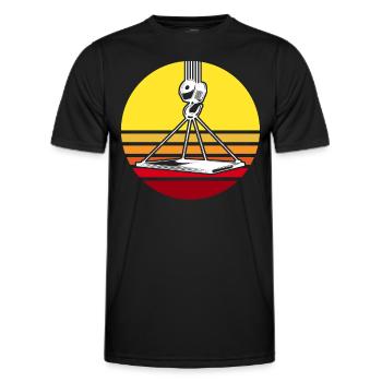 Grue Grue sur chenilles Grue grutier - T-shirt sport Homme - noir - Devant - AI Model Male 178 dark (178cm)