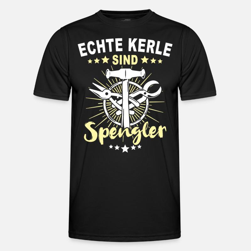 Spengler Beruf Bauspengler Sprüche - Männer Funktions-T-Shirt - Schwarz