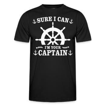 Captain Boat Captain - Men's Functional T-Shirt - black - Front - AI Model Male 178 dark (178cm)
