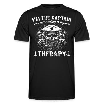 Captain Boat Captain - Men's Functional T-Shirt - black - Front - AI Model Male 178 dark (178cm)
