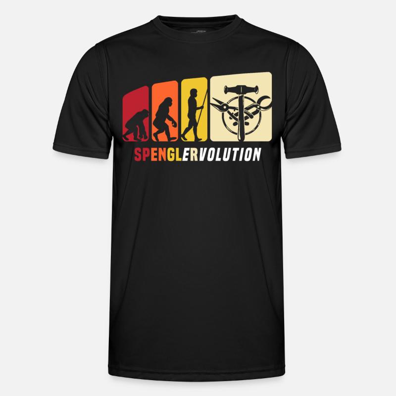 Bauspengler Evolution Spengler - Männer Funktions-T-Shirt - Schwarz