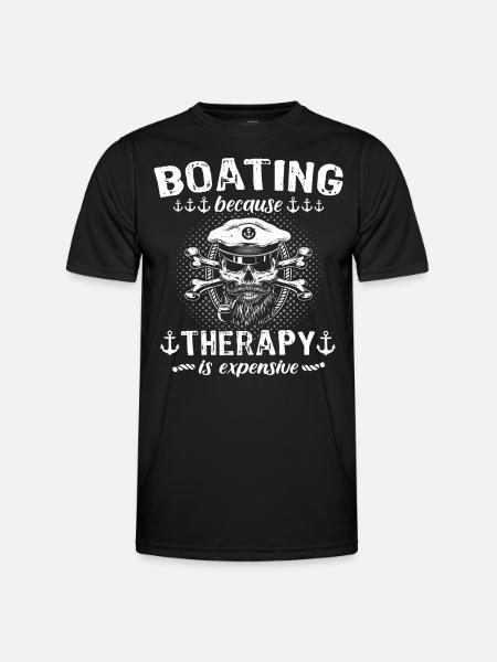 Captain Boating Therapy - Männer Funktions-T-Shirt - Schwarz