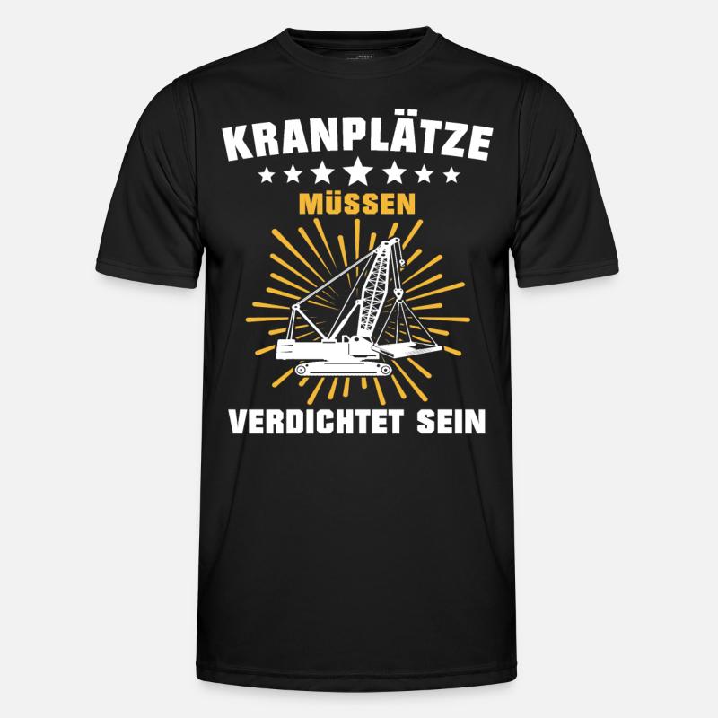 Kranfahrer Beruf Kranführer Sprüche - Männer Funktions-T-Shirt - Schwarz