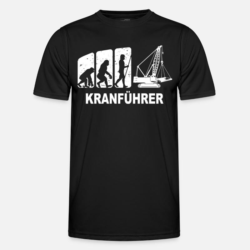 Kranfahrer Evolution Kranführer Kran - Männer Funktions-T-Shirt - Schwarz