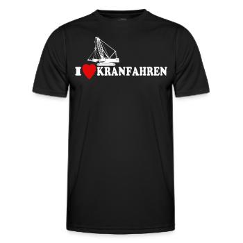 Kran Liebe Kran Fahren - Männer Funktions-T-Shirt - Schwarz - Vorne - AI Model Male 178 dark (178cm)