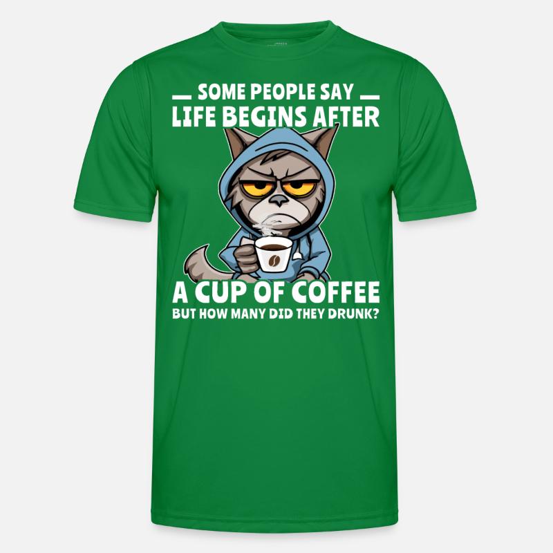 Coffee Cat Coffee Drinker Men's Functional T-Shirt