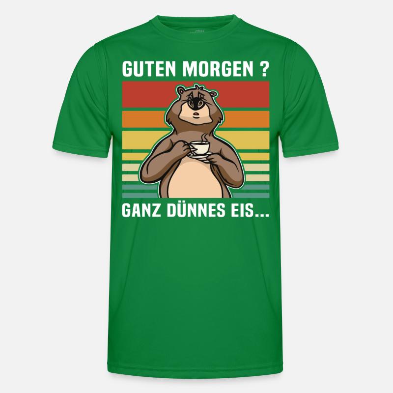 Bär Kaffee Bärchen Dünnes Eis Männer Funktions-T-Shirt