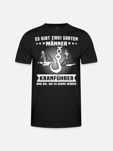 Kranführer Kran Kranfahrer - Männer Funktions-T-Shirt - Schwarz