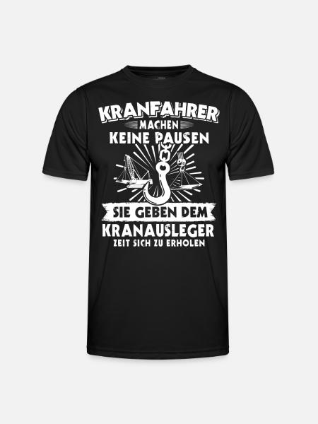 Kranführer Kran Kranfahrer - Männer Funktions-T-Shirt - Schwarz