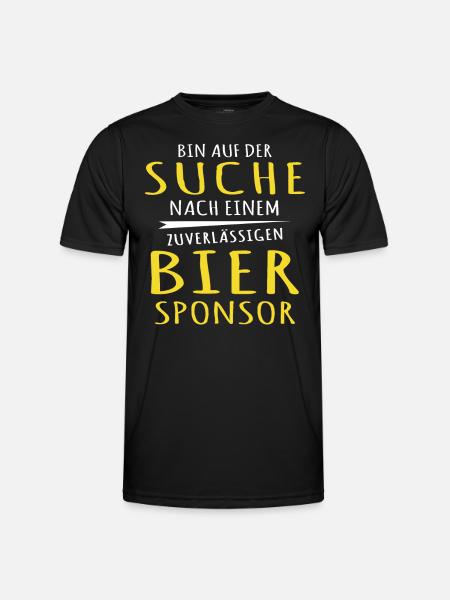 Bier Sprüche Trinksprüche Bierliebhaber - Männer Funktions-T-Shirt - Schwarz