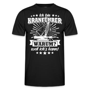 Kranfuehrer Kran Kranfahrer - Männer Funktions-T-Shirt - Schwarz - Vorne - AI Model Male 178 dark (178cm)