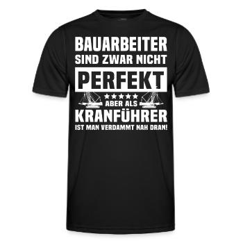 Kranfuehrer Kran Kranfahrer - Männer Funktions-T-Shirt - Schwarz - Vorne - AI Model Male 178 dark (178cm)