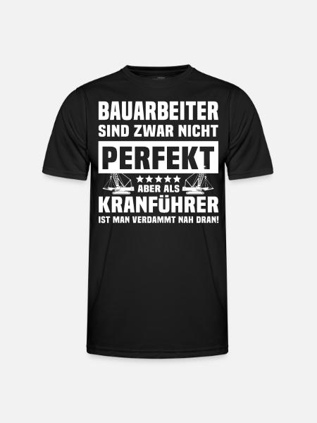 Kranfuehrer Kran Kranfahrer - Männer Funktions-T-Shirt - Schwarz