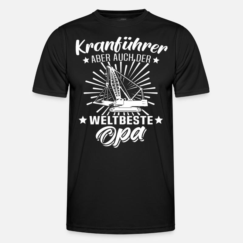 Kranführer Opa Kranfahrer - Männer Funktions-T-Shirt - Schwarz