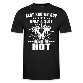 Slot Racing Slot Car - Men's Functional T-Shirt - black - Front - AI Model Male 178 dark (178cm)