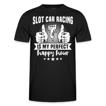 Slot Racing Slot Car - Men's Functional T-Shirt - black - Front - AI Model Male 178 dark (178cm)