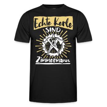 Zimmermann Sprüche Zimmern Zimmerer - Männer Funktions-T-Shirt - Schwarz - Vorne - AI Model Male 178 dark (178cm)