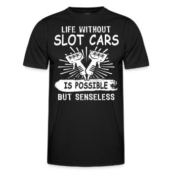 Slot Race Slot Car - Men's Functional T-Shirt - black - Front - AI Model Male 178 dark (178cm)