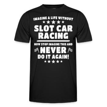 Slot Race Slot Car - Men's Functional T-Shirt - black - Front - AI Model Male 178 dark (178cm)