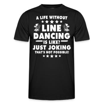Line Dance Line Dancing - Men's Functional T-Shirt - black - Front - AI Model Male 178 dark (178cm)