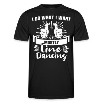 Line Dance Line Dancing - Men's Functional T-Shirt - black - Front - AI Model Male 178 dark (178cm)