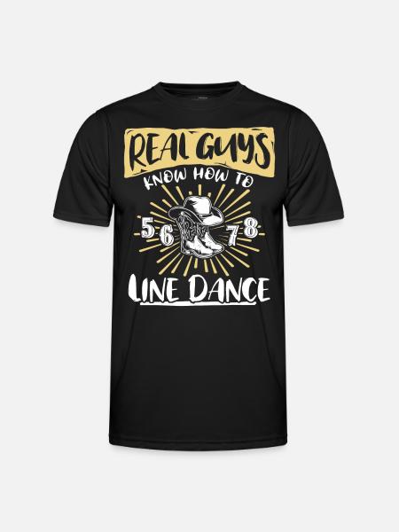 Line Dancing Guys Line Dance - Men's Functional T-Shirt - black