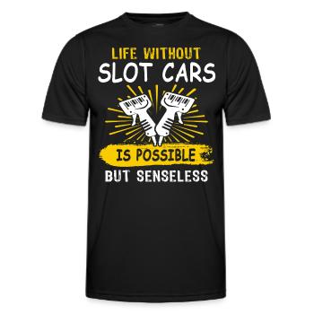 Slot Racing Slot Car - Men's Functional T-Shirt - black - Front - AI Model Male 178 dark (178cm)