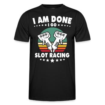 Slot Racing Slot Car - Men's Functional T-Shirt - black - Front - AI Model Male 178 dark (178cm)
