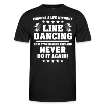 Line Dancing Line Dance - Men's Functional T-Shirt - black - Front - AI Model Male 178 dark (178cm)