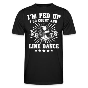 Line Dancing Line Dance - Men's Functional T-Shirt - black - Front - AI Model Male 178 dark (178cm)