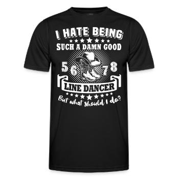 Line Dancing Line Dance - Men's Functional T-Shirt - black - Front - AI Model Male 178 dark (178cm)