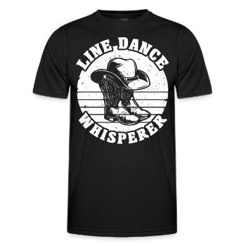 Line Dancing Line Dance - Men's Functional T-Shirt - black - Front - AI Model Male 178 dark (178cm)