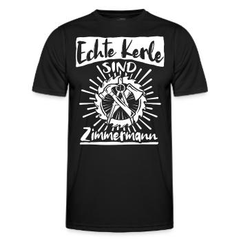 Zimmermann Zimmern Zimmerer - Männer Funktions-T-Shirt - Schwarz - Vorne - AI Model Male 178 dark (178cm)