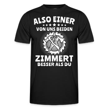 Zimmermann Zimmern Zimmerer - Männer Funktions-T-Shirt - Schwarz - Vorne - AI Model Male 178 dark (178cm)