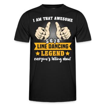 Line Dancing Line Dance - Men's Functional T-Shirt - black - Front - AI Model Male 178 dark (178cm)