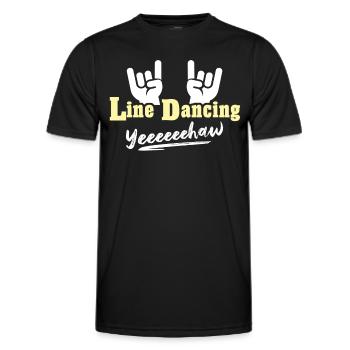 Line Dancing Line Dance - Men's Functional T-Shirt - black - Front - AI Model Male 178 dark (178cm)