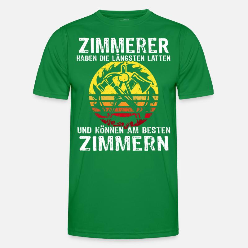 Zimmerer Sprüche Zimmermann Männer Funktions-T-Shirt