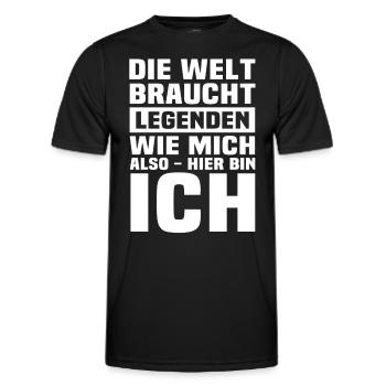 Legenden Geschenk Legende - Männer Funktions-T-Shirt - Schwarz - Vorne - AI Model Male 178 dark (178cm)