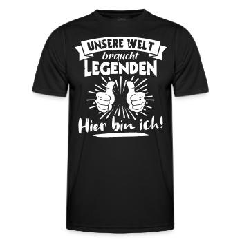 Legenden Geschenk Legende - Männer Funktions-T-Shirt - Schwarz - Vorne - AI Model Male 178 dark (178cm)