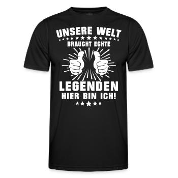 Legenden Geschenk Legende - Männer Funktions-T-Shirt - Schwarz - Vorne - AI Model Male 178 dark (178cm)