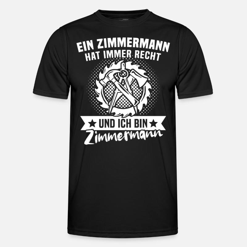 Zimmermann Zimmerer - Männer Funktions-T-Shirt - Schwarz