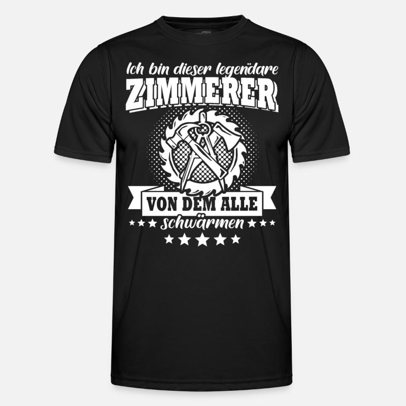 Zimmermann Zimmerer - Männer Funktions-T-Shirt - Schwarz
