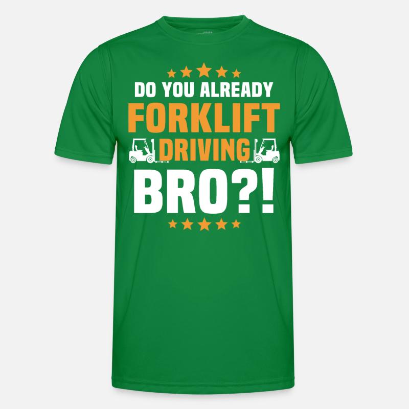 Chariot élévateur Chauffeur de fourche Chariot élévateur d’entrepôt T-shirt sport Homme