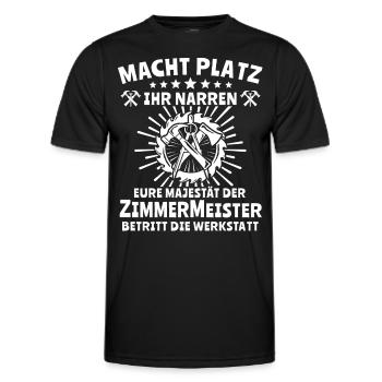 Zimmermann Zimmern Zimmerer - Männer Funktions-T-Shirt - Schwarz - Vorne - AI Model Male 178 dark (178cm)