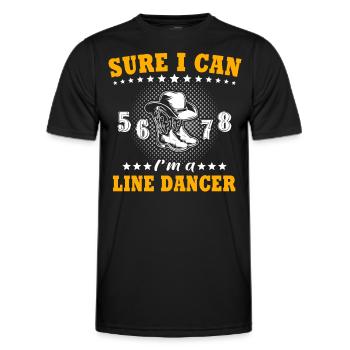 Line Dance Line Dancing - Men's Functional T-Shirt - black - Front - AI Model Male 178 dark (178cm)