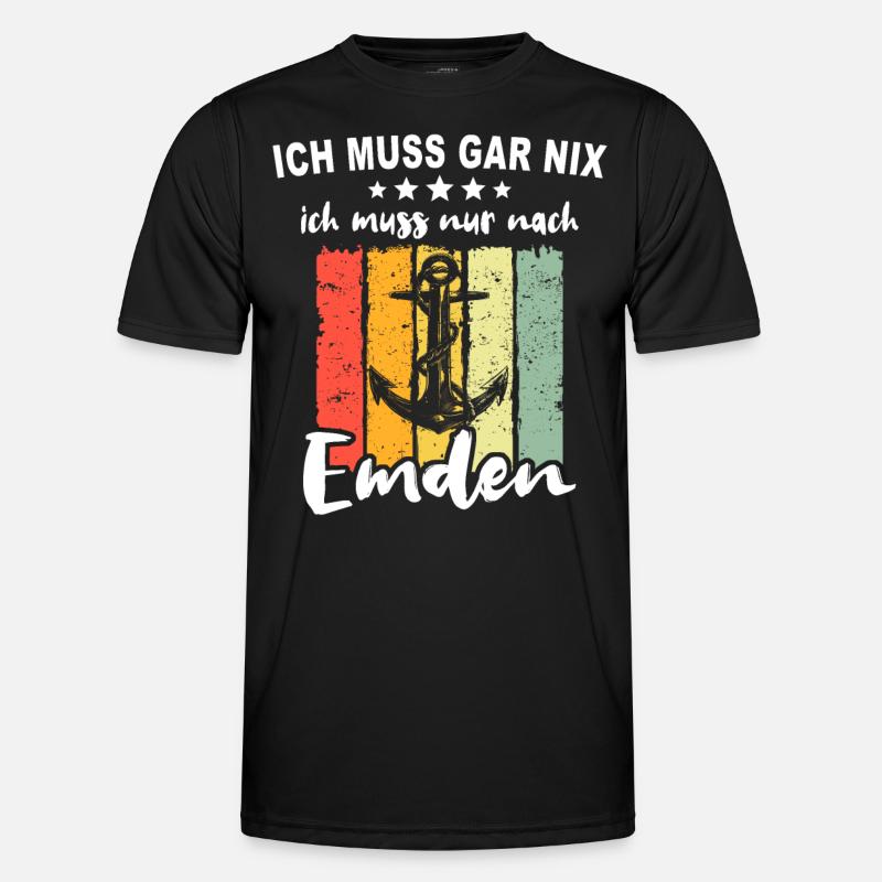 Emden Sprüche Emdener Spruch - Männer Funktions-T-Shirt - Schwarz