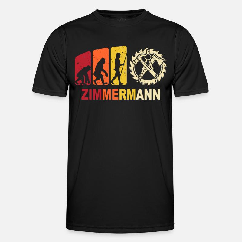 Zimmerer Evolution Zimmerleute - Männer Funktions-T-Shirt - Schwarz