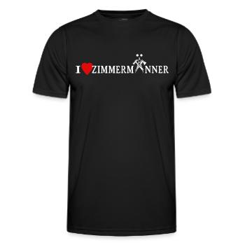 Zimmermann Liebe Zimmermänner - Männer Funktions-T-Shirt - Schwarz - Vorne - AI Model Male 178 dark (178cm)