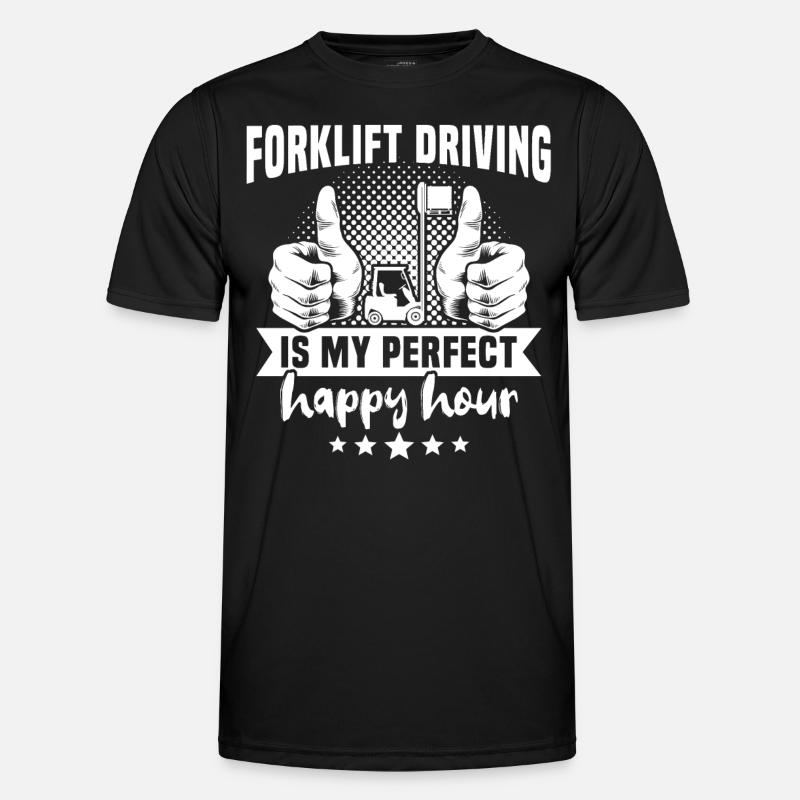 Staplerfahrer Gabelstapler - Männer Funktions-T-Shirt - Schwarz