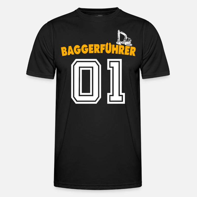 Baggerführer Bagger Baggerfahrer - Männer Funktions-T-Shirt - Schwarz